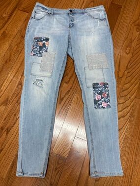 Est 1946 Women’s Denim Jeans Patchwork Classic Style Light Wash Size 16W